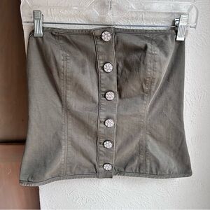 White House Black Market Olive Green Bustier Size 4